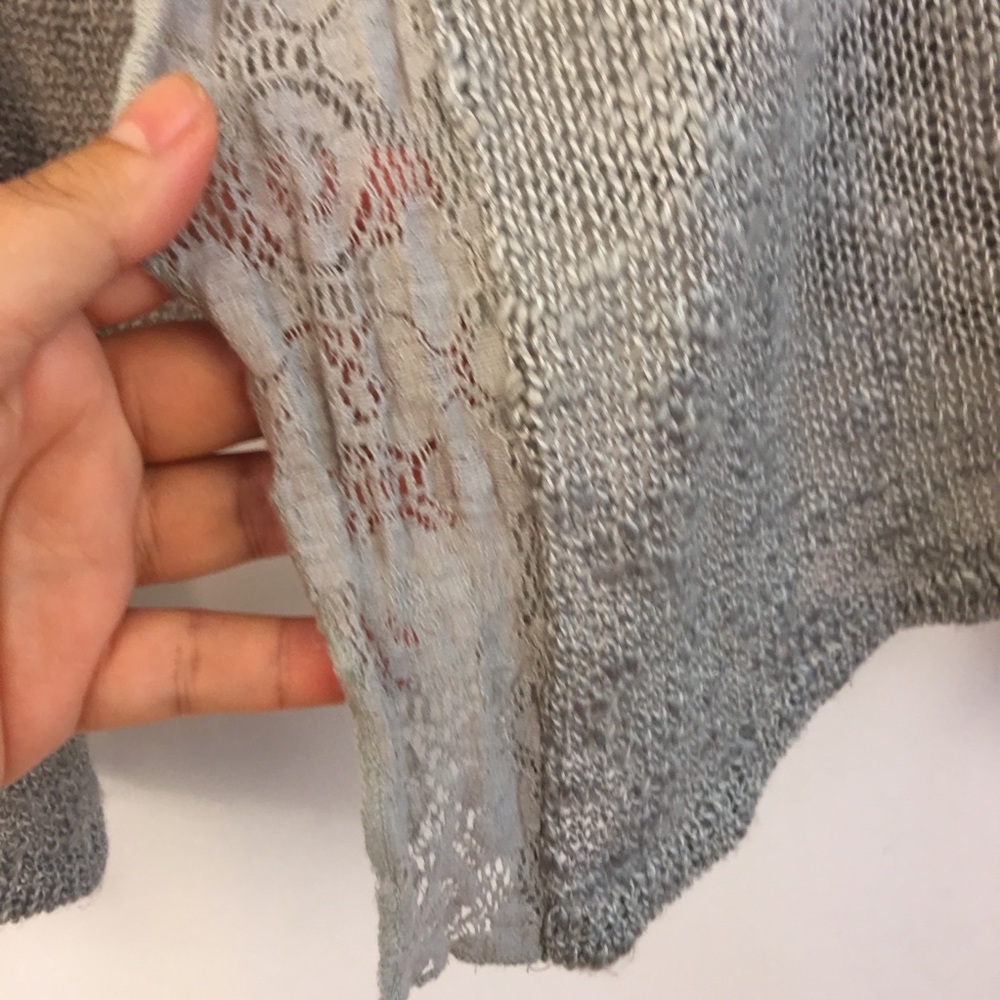 Lucky Brand Knitted Sweater Cardigan Size M Lace - Picture 3 of 7